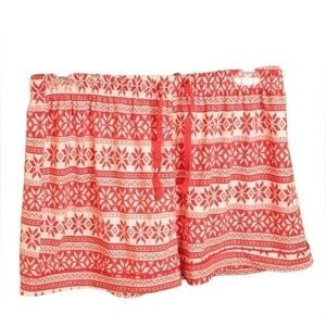 The Royal Standard Women’s Large Red White Snowflake Comfy PullOn Shorts